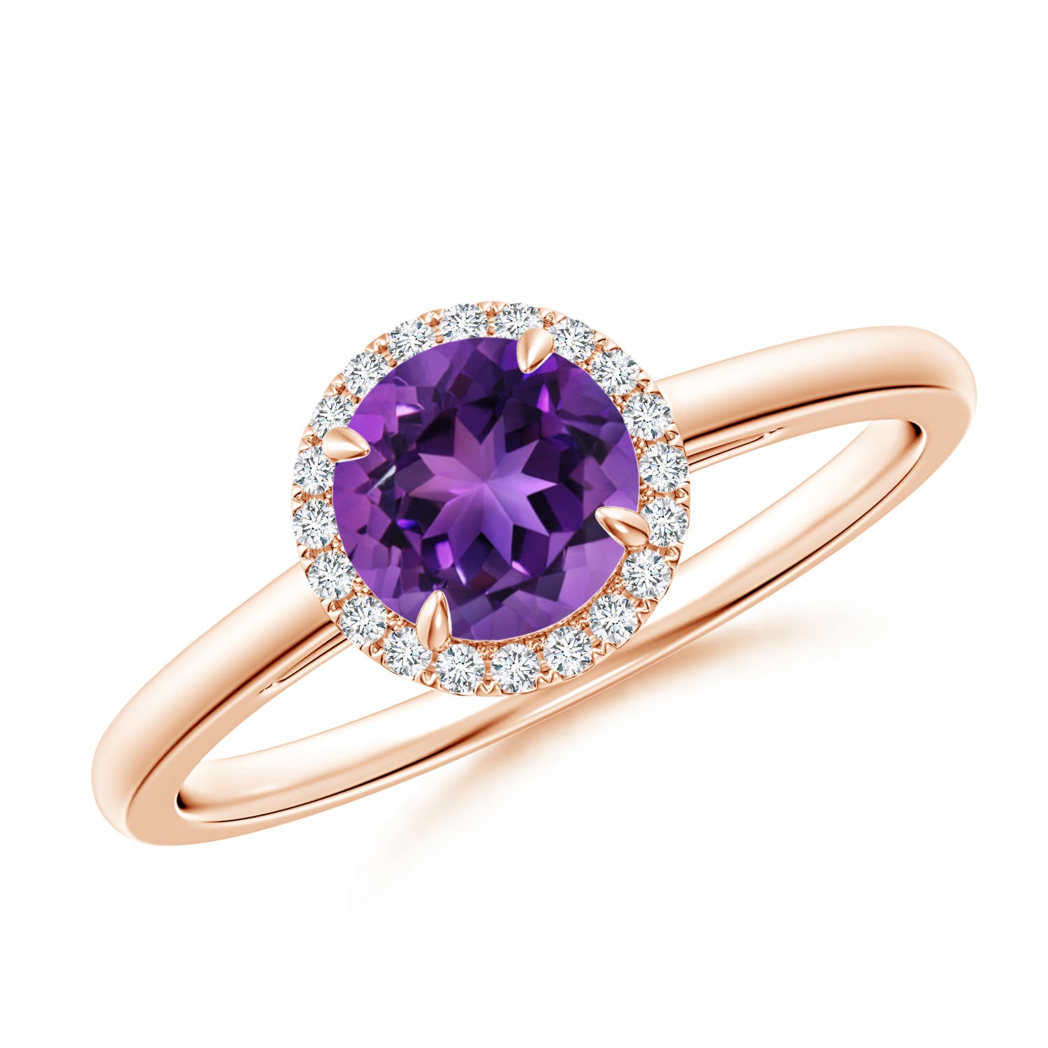 AAAA - Amethyst / 0.9 CT / 14 KT Rose Gold