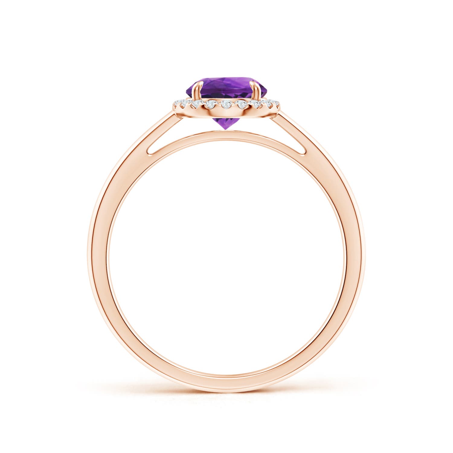 AAAA - Amethyst / 0.9 CT / 14 KT Rose Gold