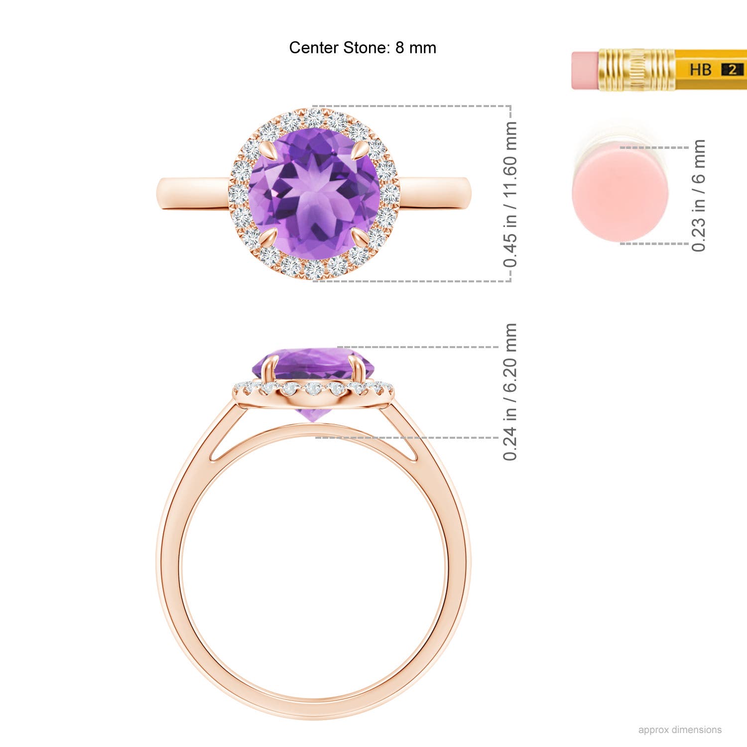 A - Amethyst / 1.86 CT / 14 KT Rose Gold