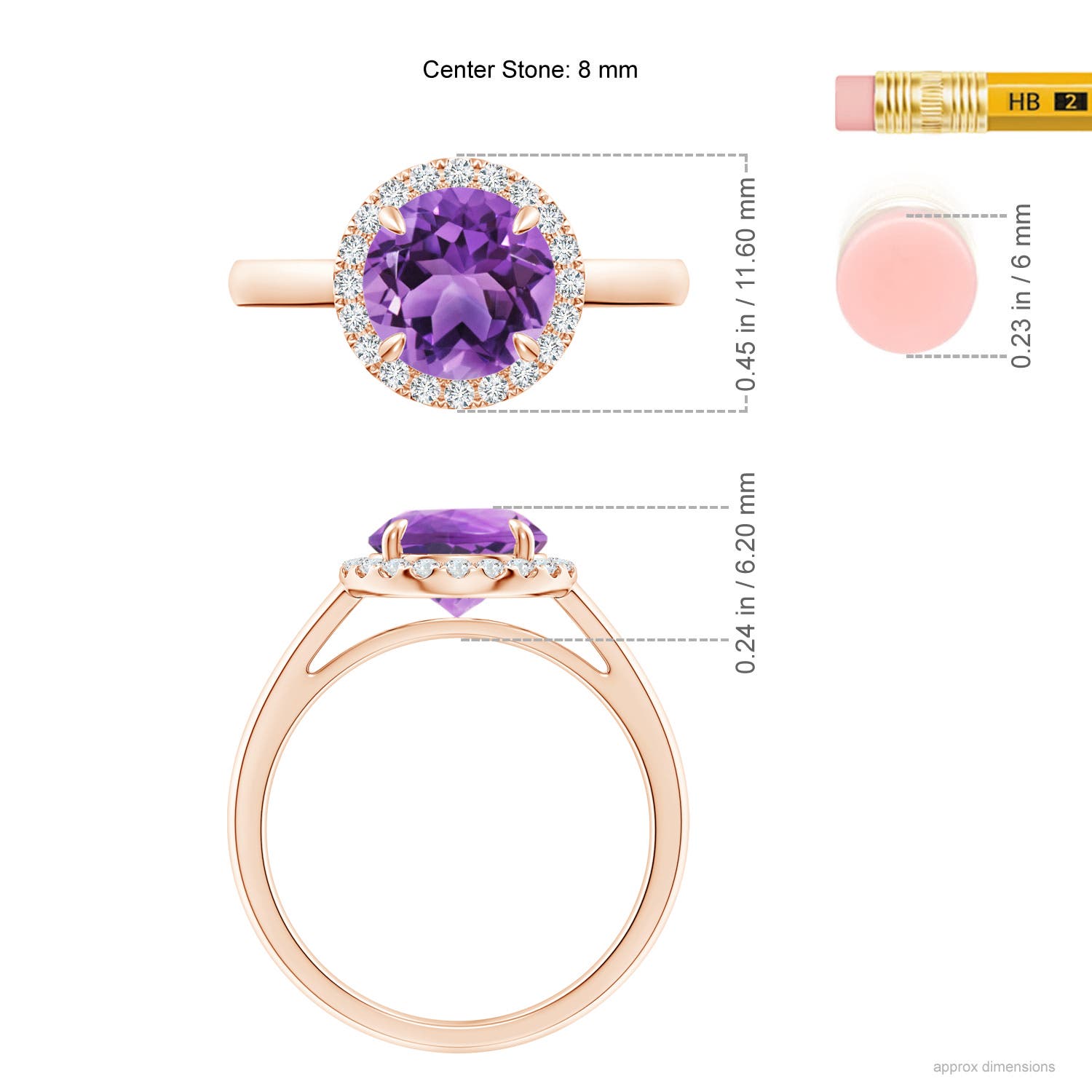 AA - Amethyst / 1.86 CT / 14 KT Rose Gold