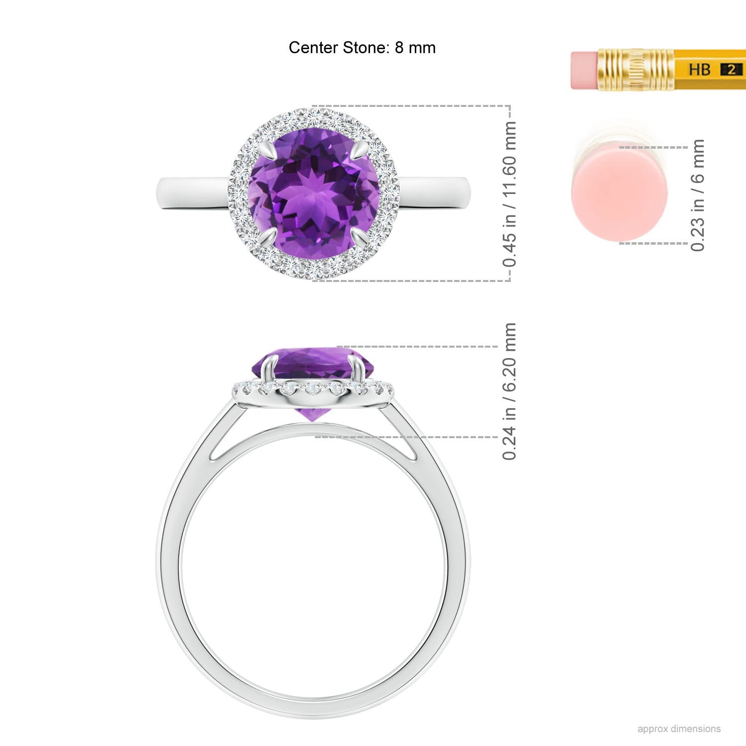 AAA - Amethyst / 1.86 CT / 14 KT White Gold