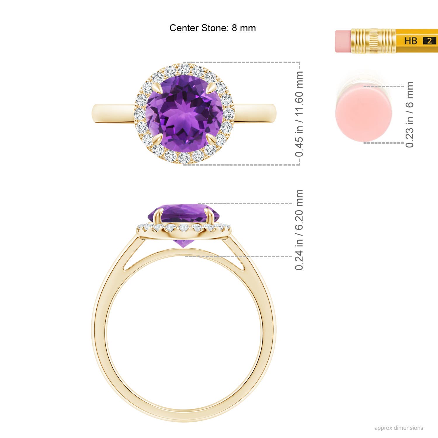 AAA - Amethyst / 1.86 CT / 14 KT Yellow Gold