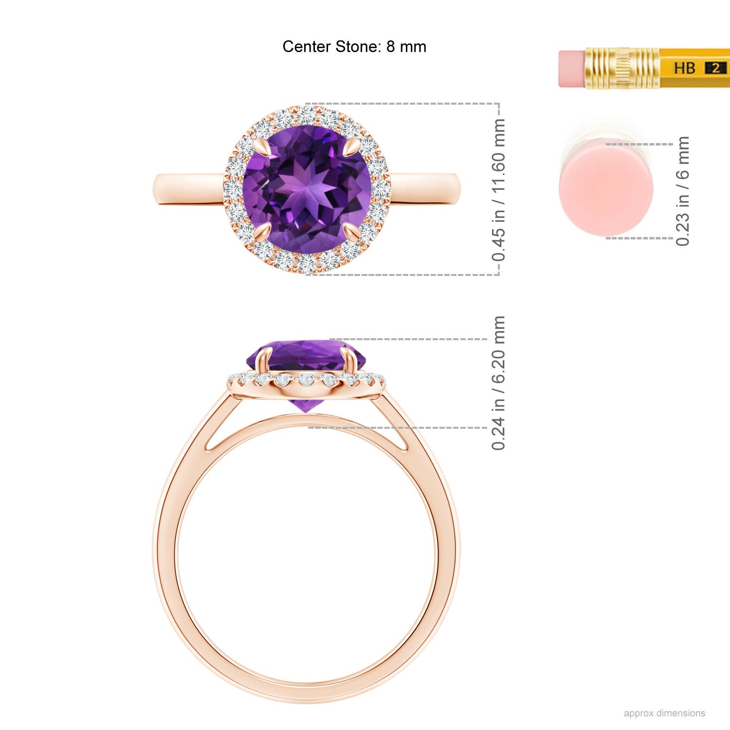 AAAA - Amethyst / 1.86 CT / 14 KT Rose Gold