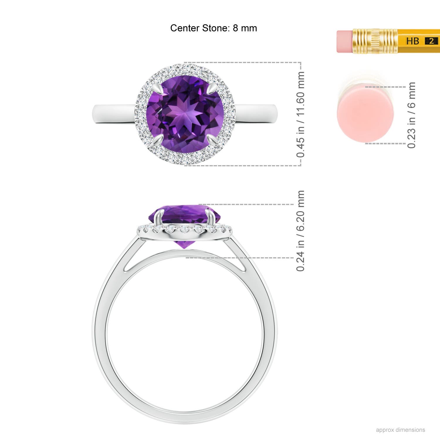 AAAA - Amethyst / 1.86 CT / 14 KT White Gold