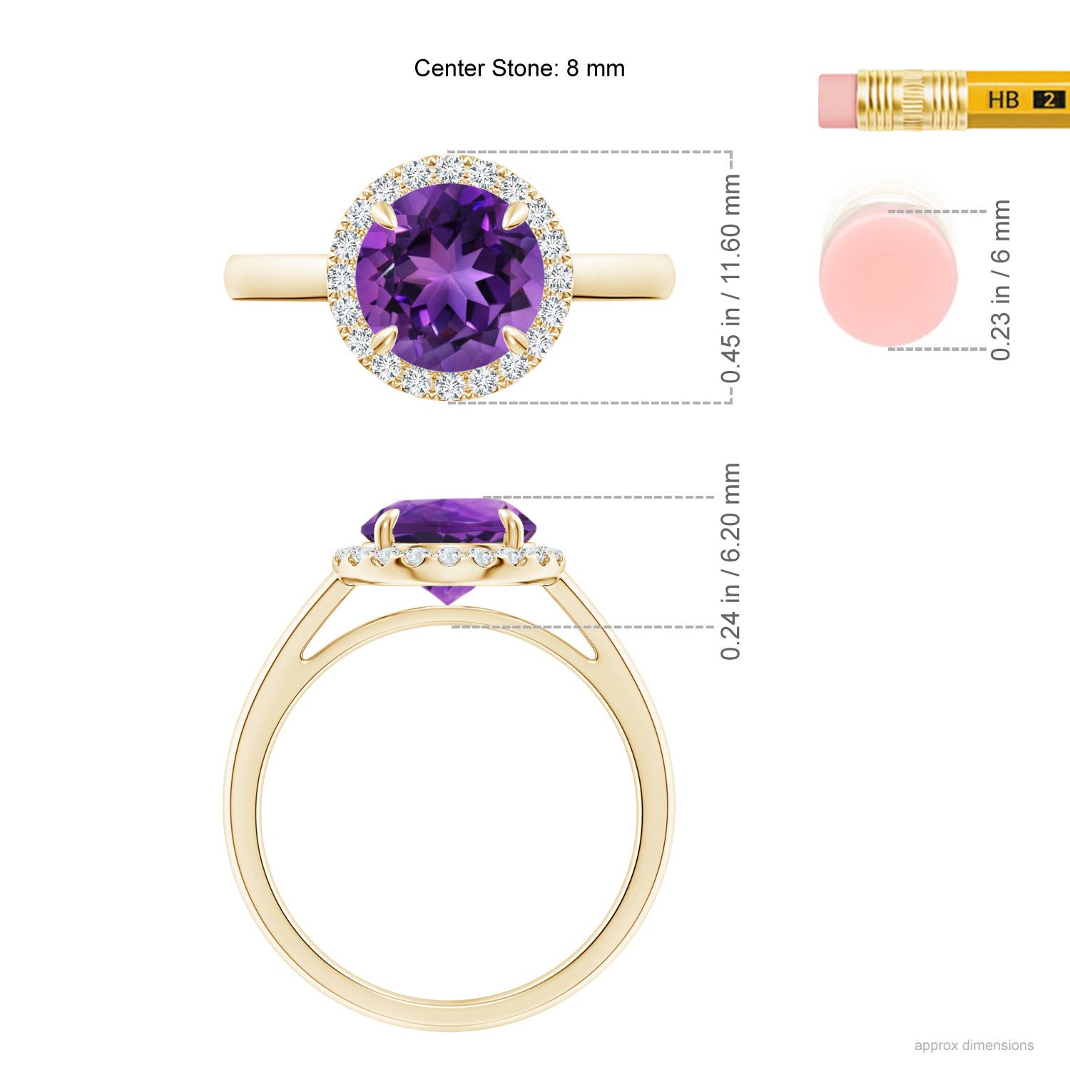 AAAA - Amethyst / 1.86 CT / 14 KT Yellow Gold