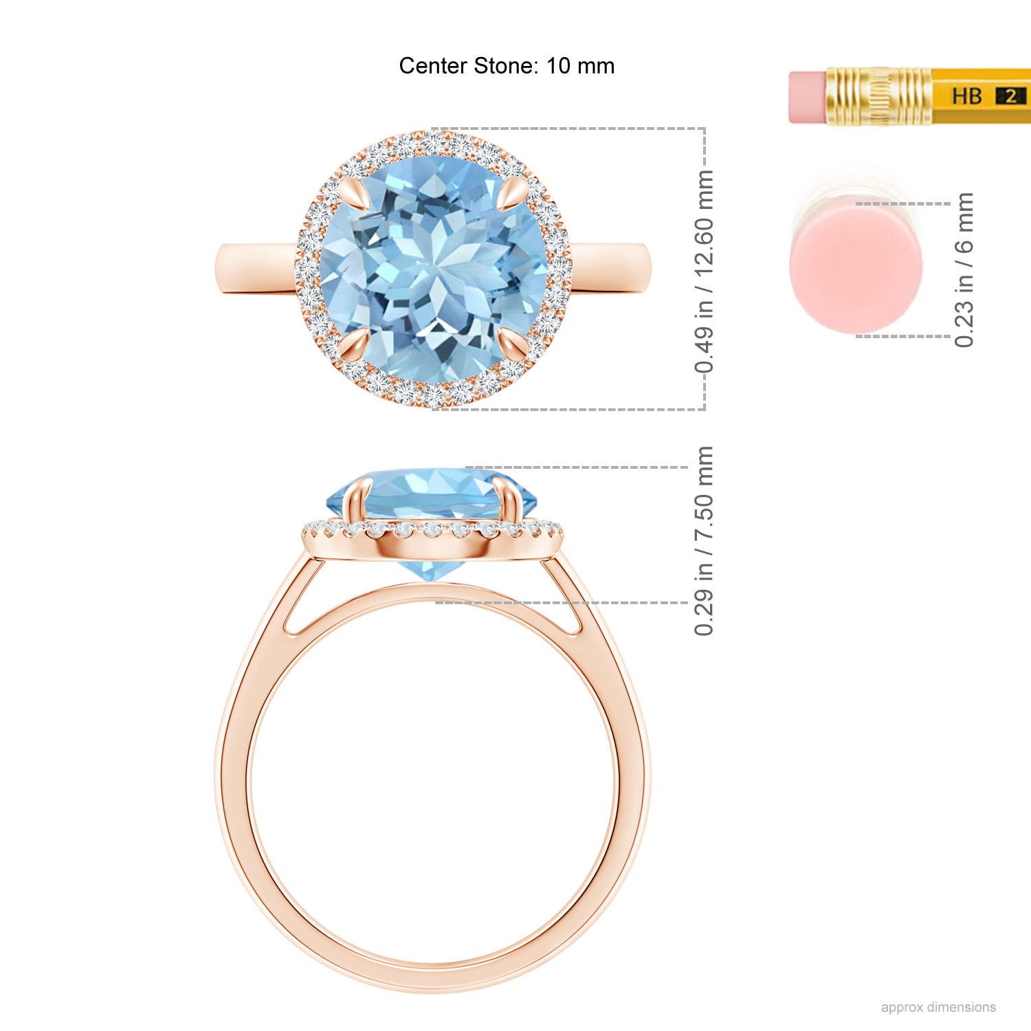 AAAA - Aquamarine / 3.37 CT / 14 KT Rose Gold