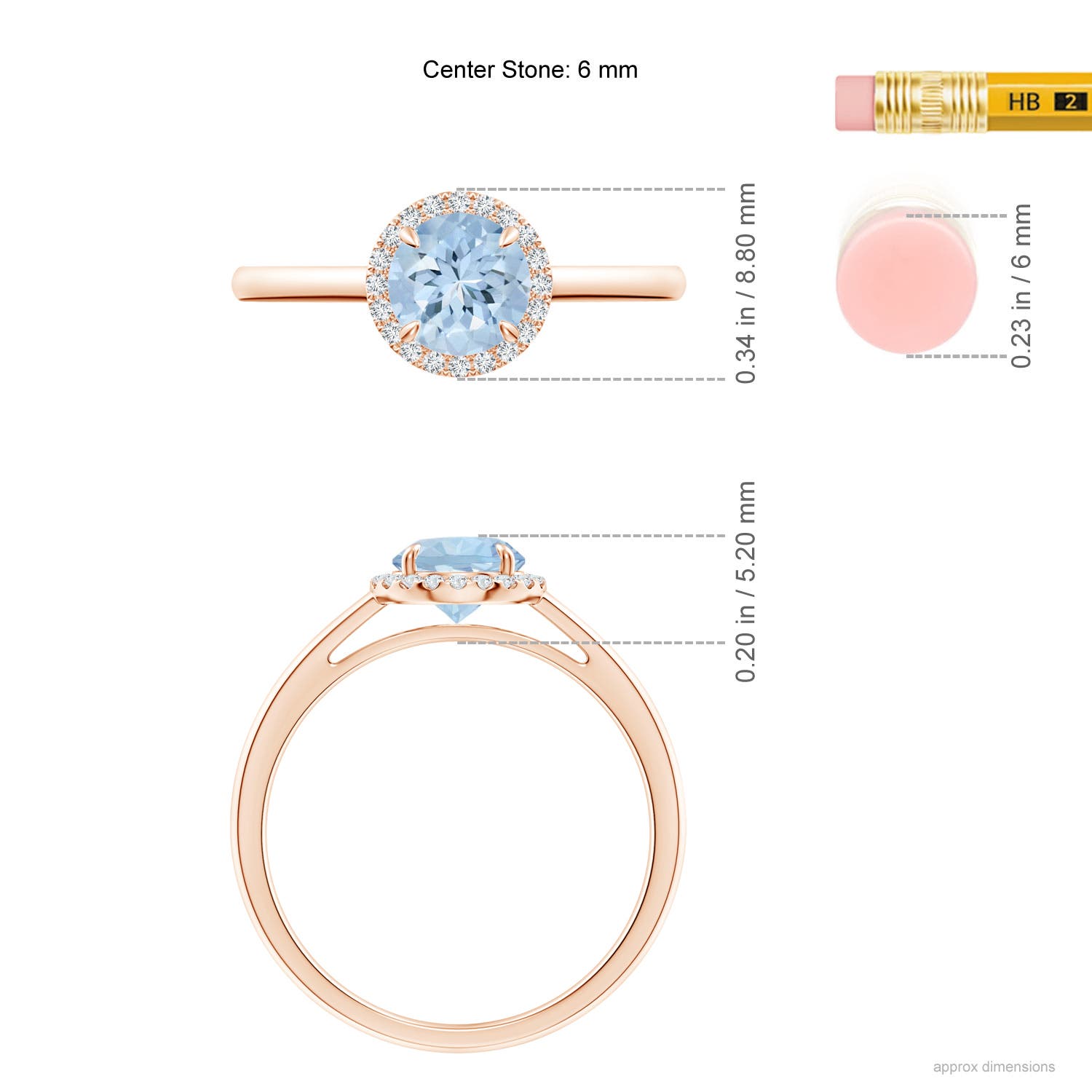 AA - Aquamarine / 0.82 CT / 14 KT Rose Gold