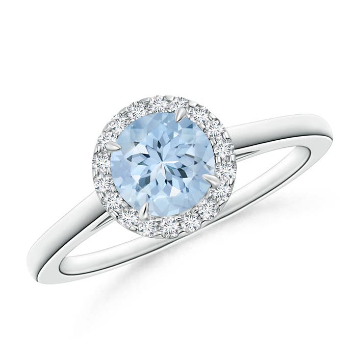 AA - Aquamarine / 0.82 CT / 14 KT White Gold