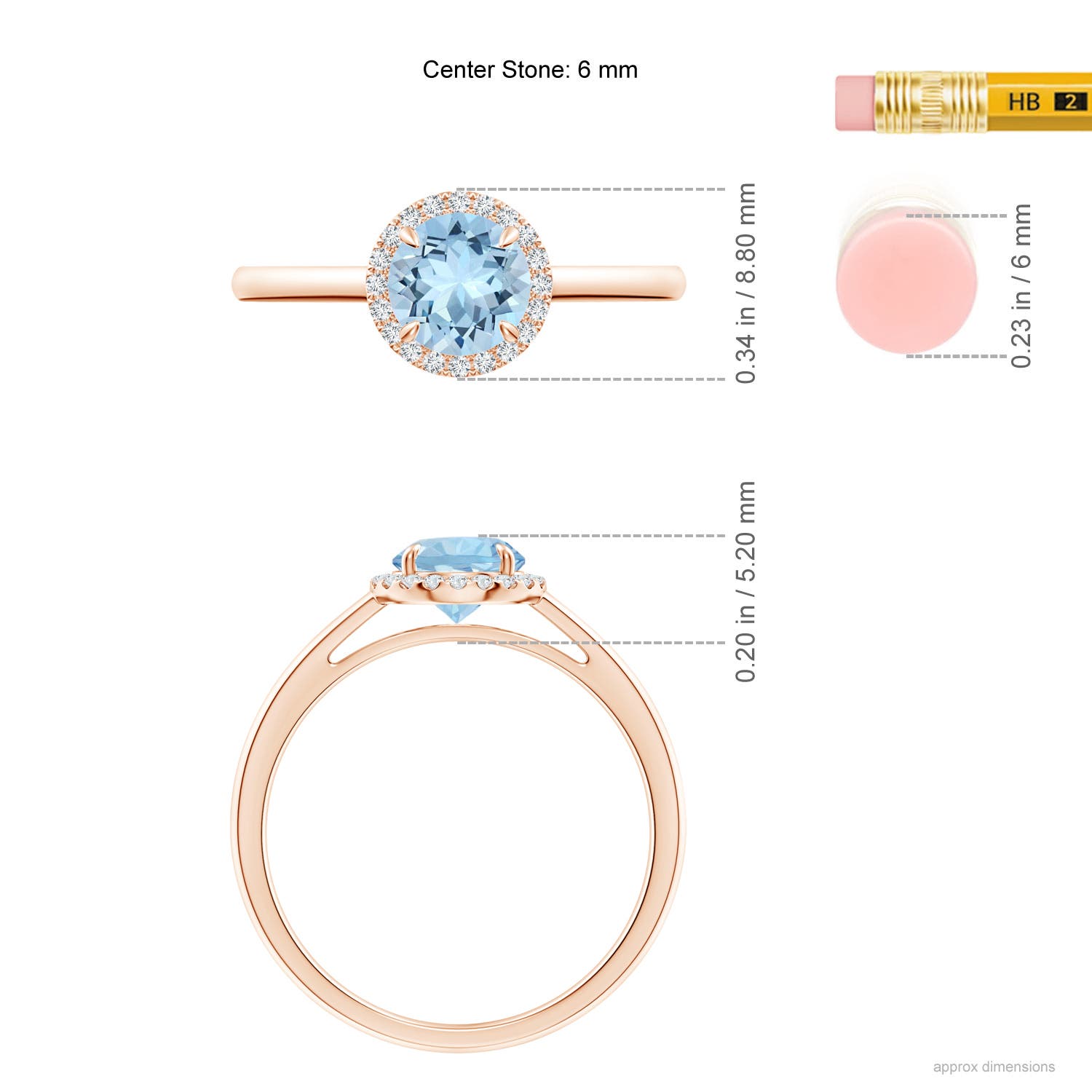 AAA - Aquamarine / 0.82 CT / 14 KT Rose Gold