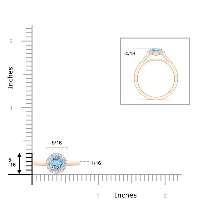 AAAA - Aquamarine / 0.82 CT / 14 KT Rose Gold