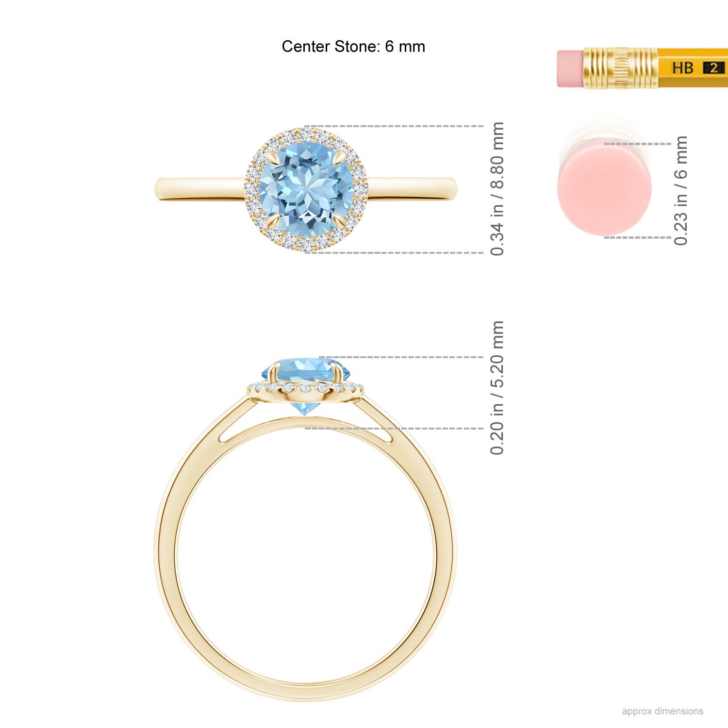 AAAA - Aquamarine / 0.82 CT / 14 KT Yellow Gold