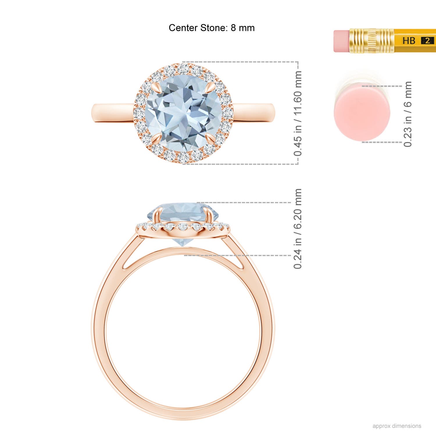 A - Aquamarine / 1.76 CT / 14 KT Rose Gold