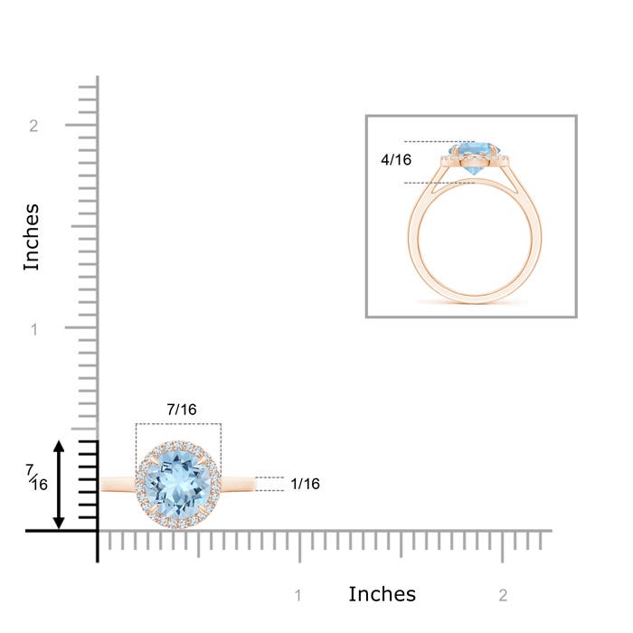 AAA - Aquamarine / 1.76 CT / 14 KT Rose Gold