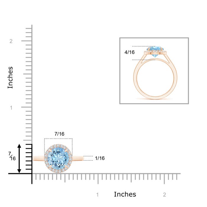 AAAA - Aquamarine / 1.76 CT / 14 KT Rose Gold