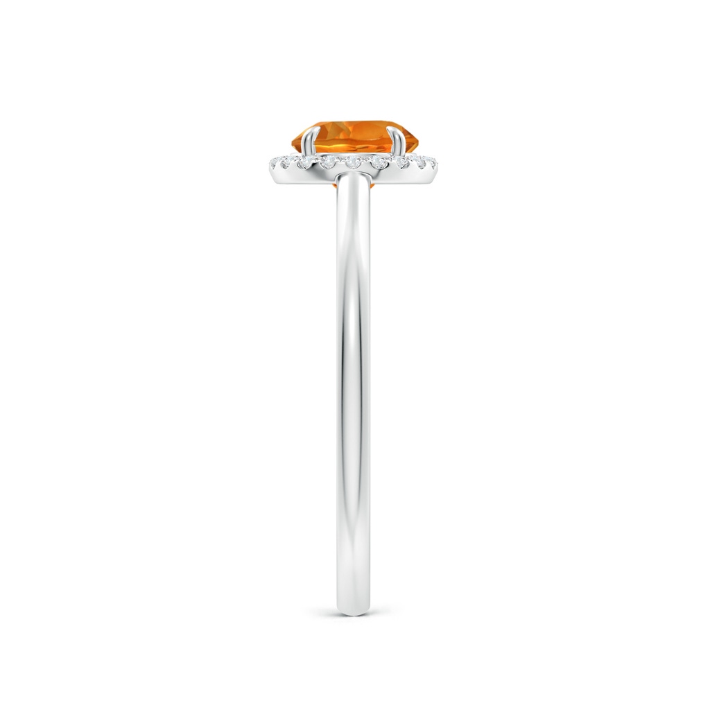 6mm AAAA Round Citrine Cathedral Ring with Diamond Halo in P950 Platinum Side-2
