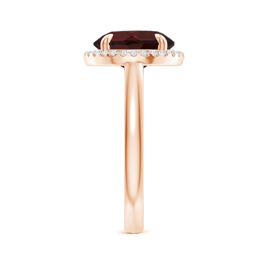 10mm A Round Garnet Cathedral Ring with Diamond Halo in Rose Gold side-2