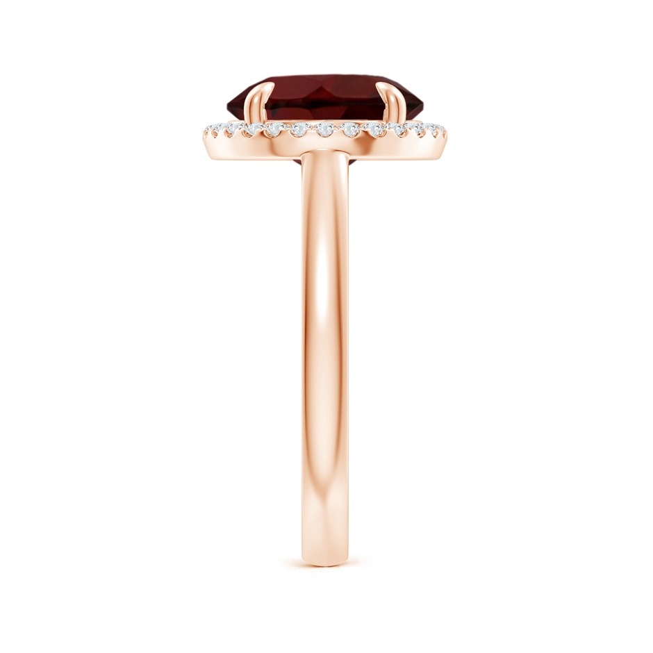 10mm AA Round Garnet Cathedral Ring with Diamond Halo in Rose Gold side-2