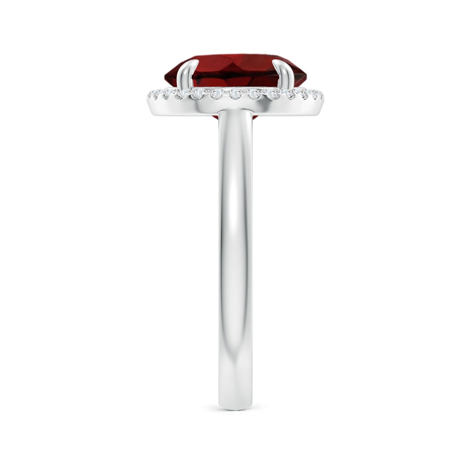 10mm AAA Round Garnet Cathedral Ring with Diamond Halo in White Gold side-2