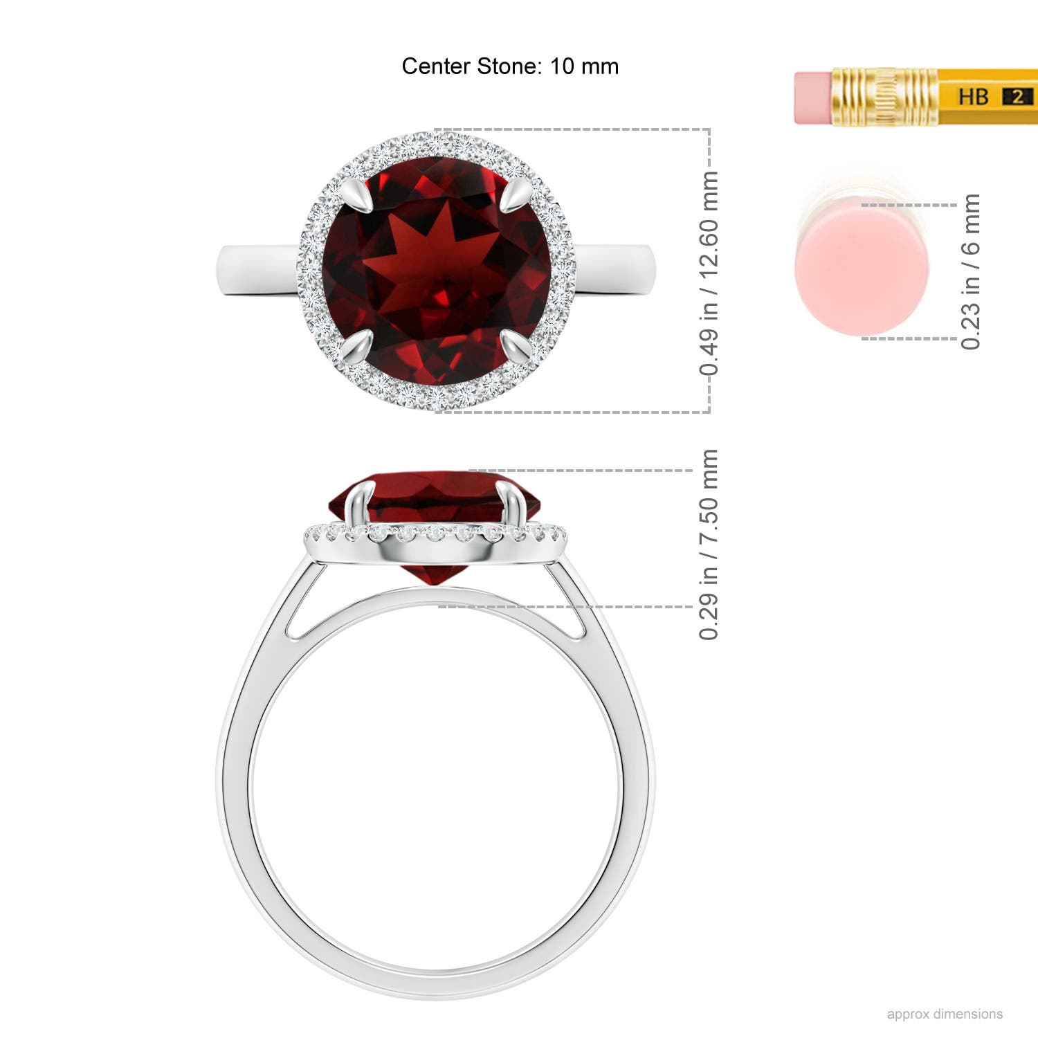 AAA - Garnet / 4.67 CT / 14 KT White Gold