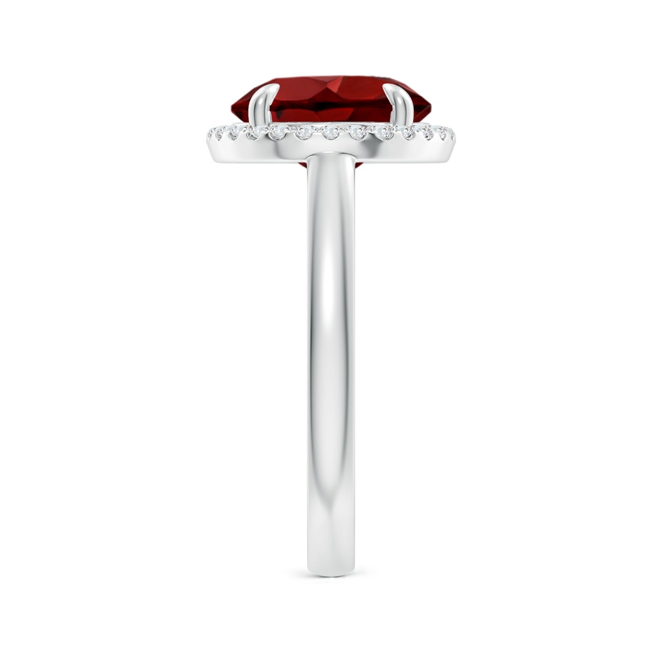 10mm AAAA Round Garnet Cathedral Ring with Diamond Halo in P950 Platinum side-2