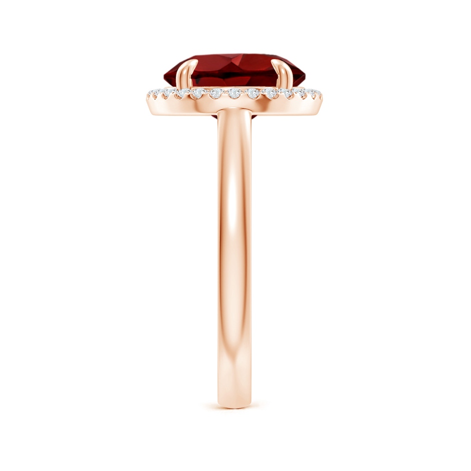 10mm AAAA Round Garnet Cathedral Ring with Diamond Halo in Rose Gold side-2