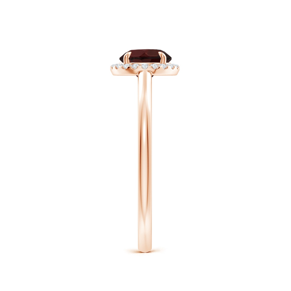 6mm A Round Garnet Cathedral Ring with Diamond Halo in Rose Gold side-2