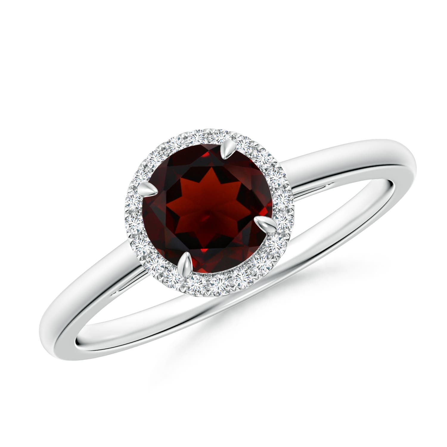 AA - Garnet / 1.1 CT / 14 KT White Gold