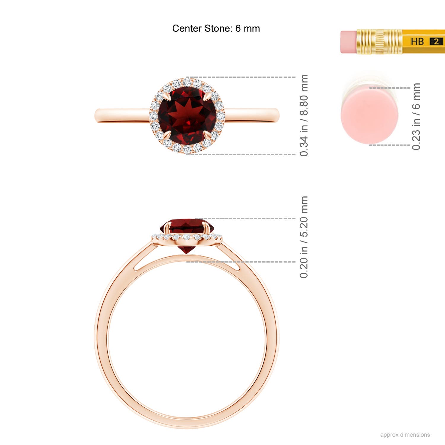 AAA - Garnet / 1.1 CT / 14 KT Rose Gold