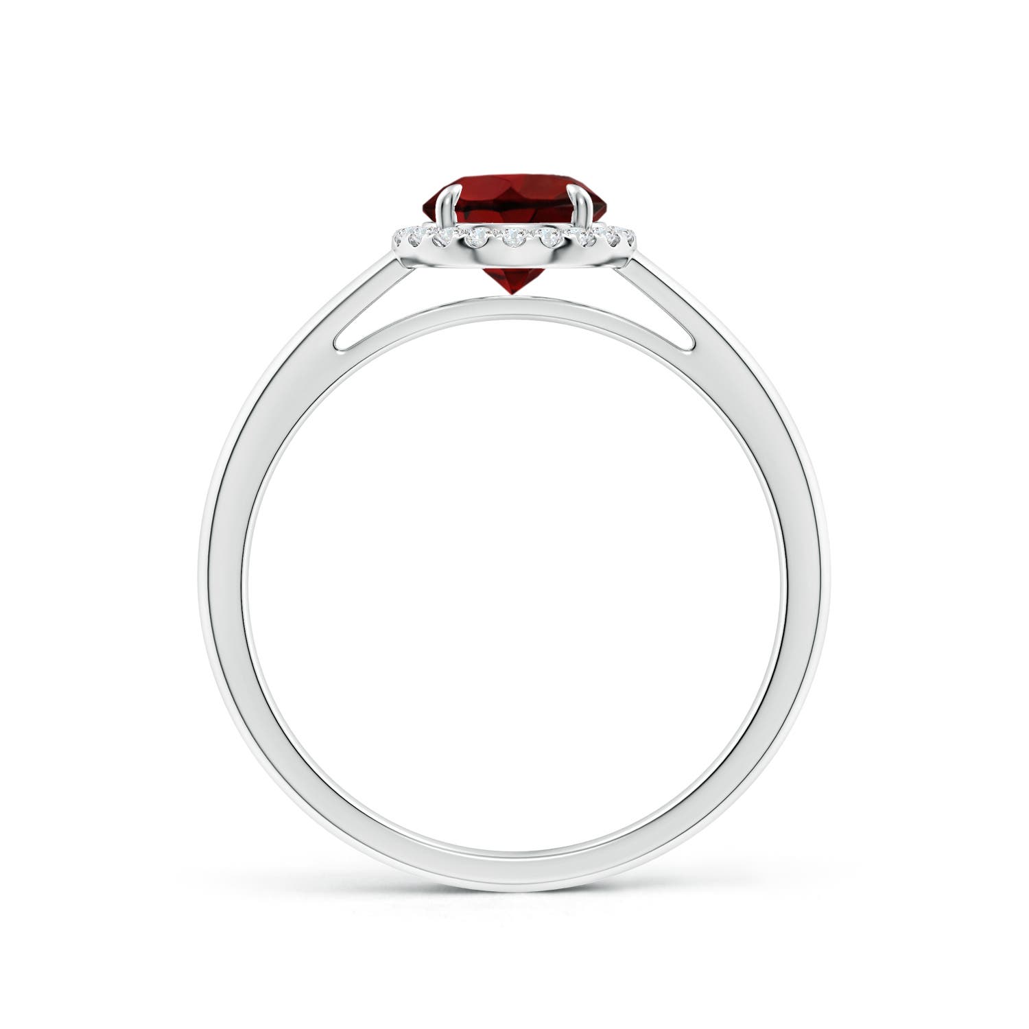 AAA - Garnet / 1.1 CT / 14 KT White Gold