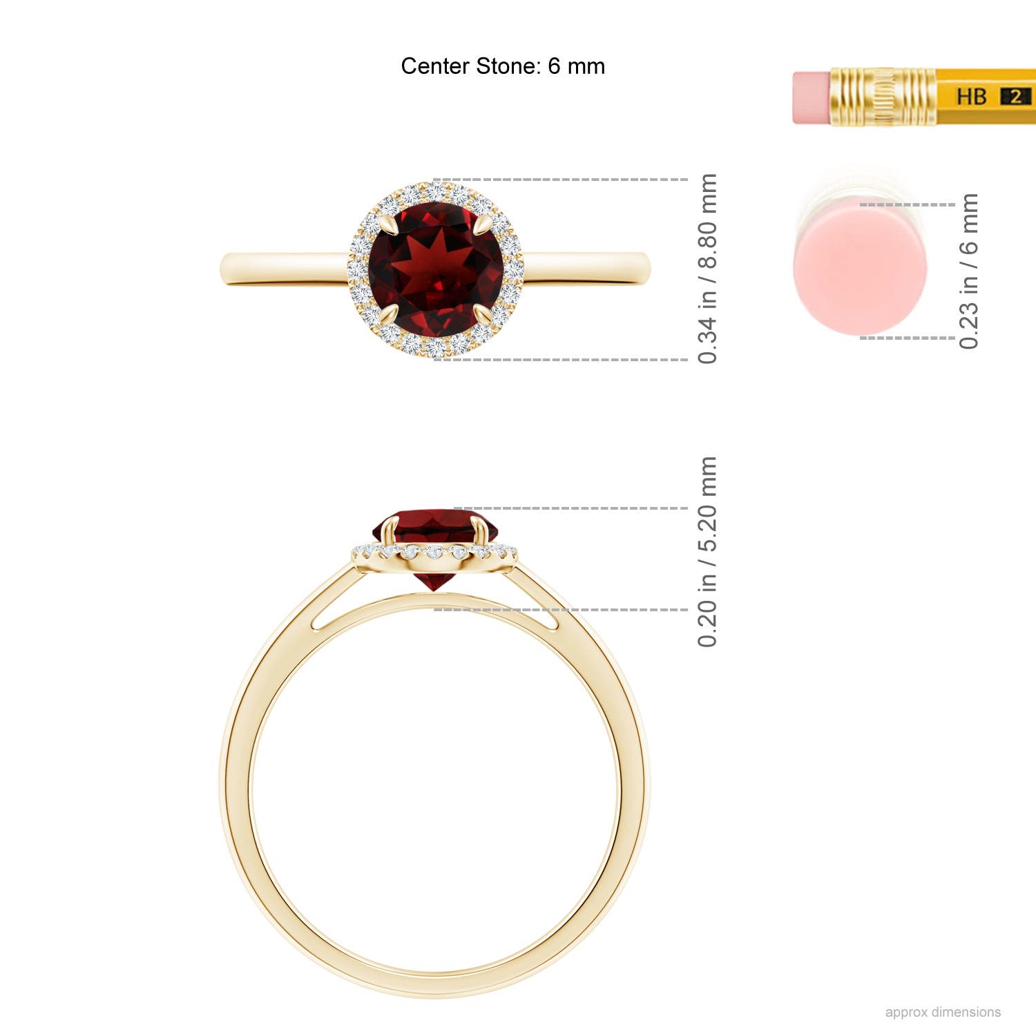 AAA - Garnet / 1.1 CT / 14 KT Yellow Gold