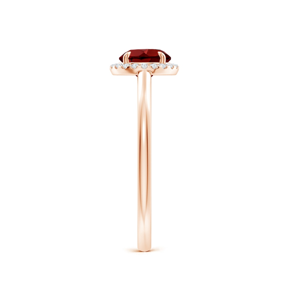 6mm AAAA Round Garnet Cathedral Ring with Diamond Halo in Rose Gold side-2