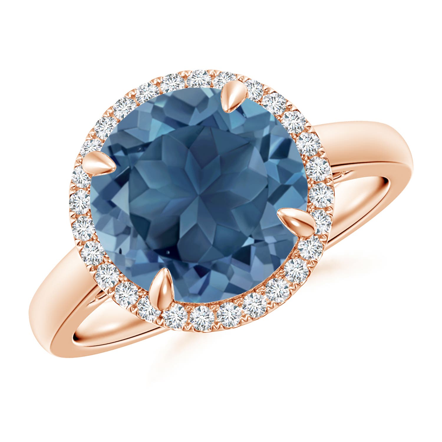 A - London Blue Topaz / 4.37 CT / 14 KT Rose Gold