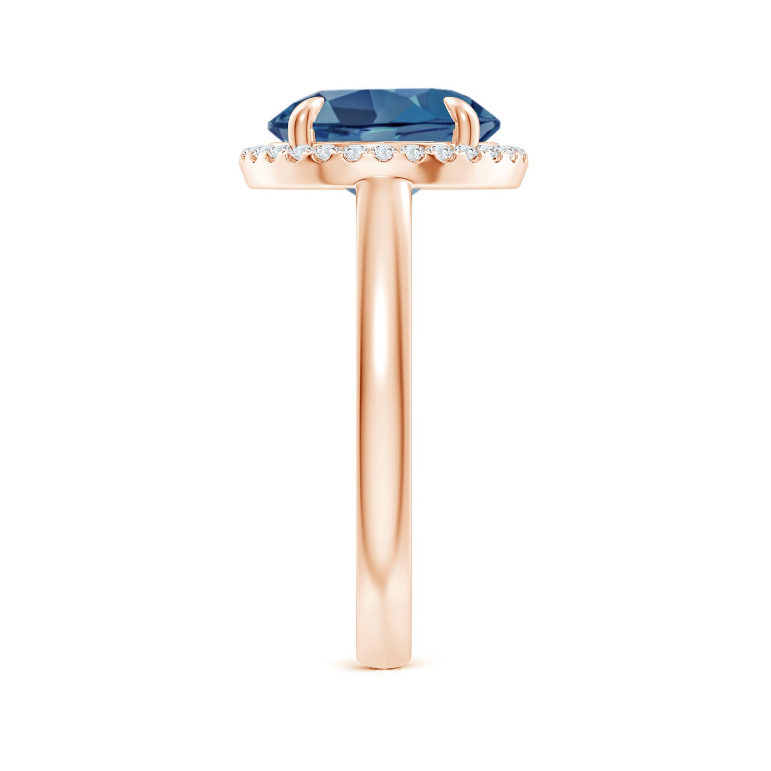 A - London Blue Topaz / 4.37 CT / 14 KT Rose Gold