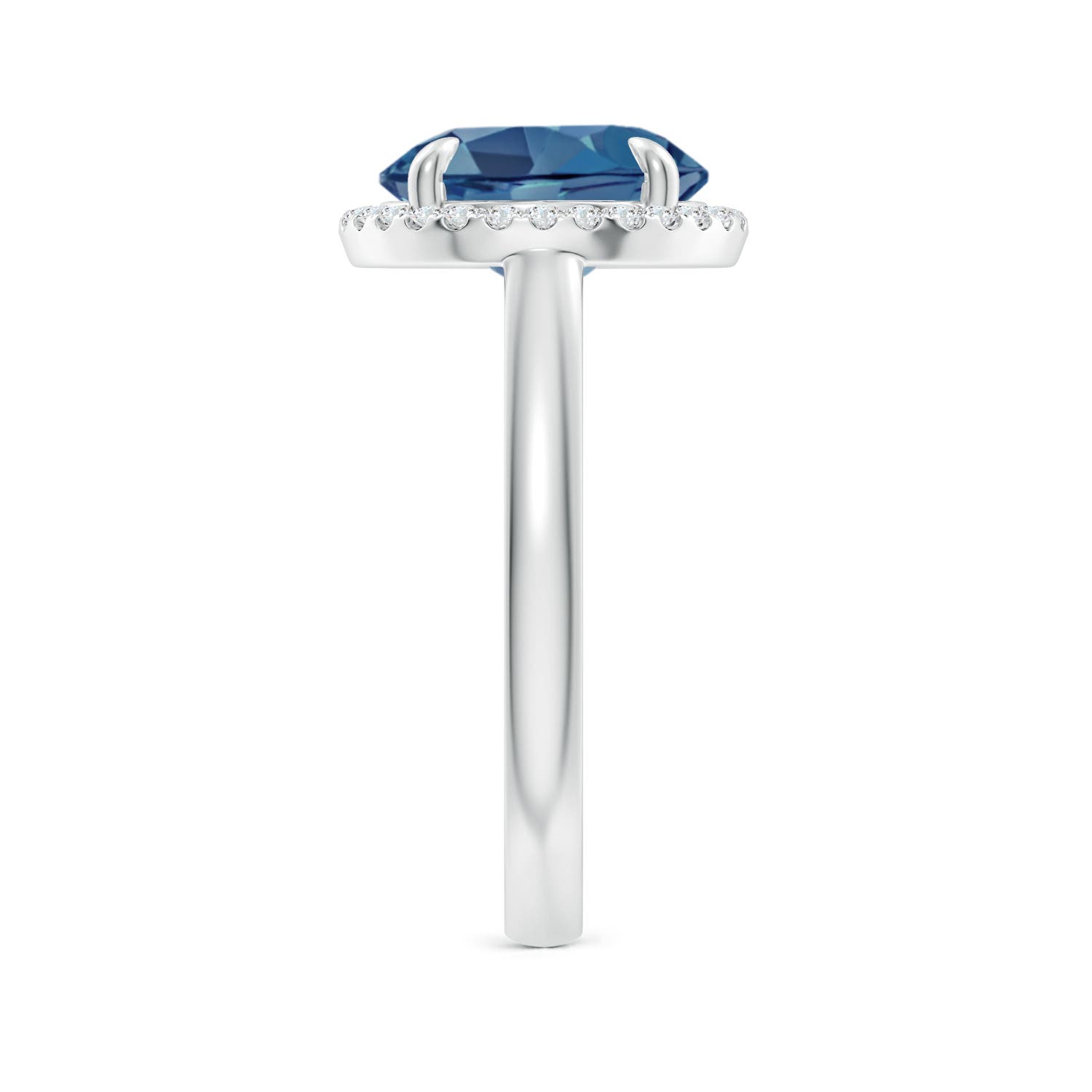 A - London Blue Topaz / 4.37 CT / 14 KT White Gold