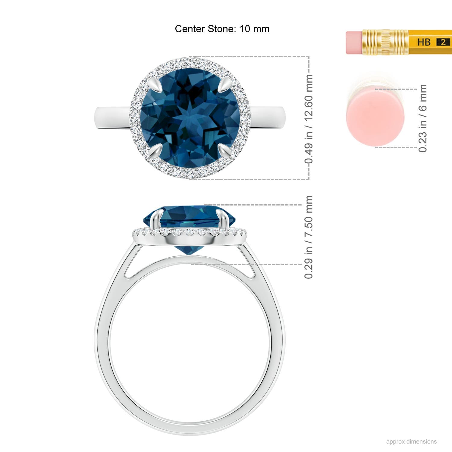 AAA - London Blue Topaz / 4.37 CT / 14 KT White Gold