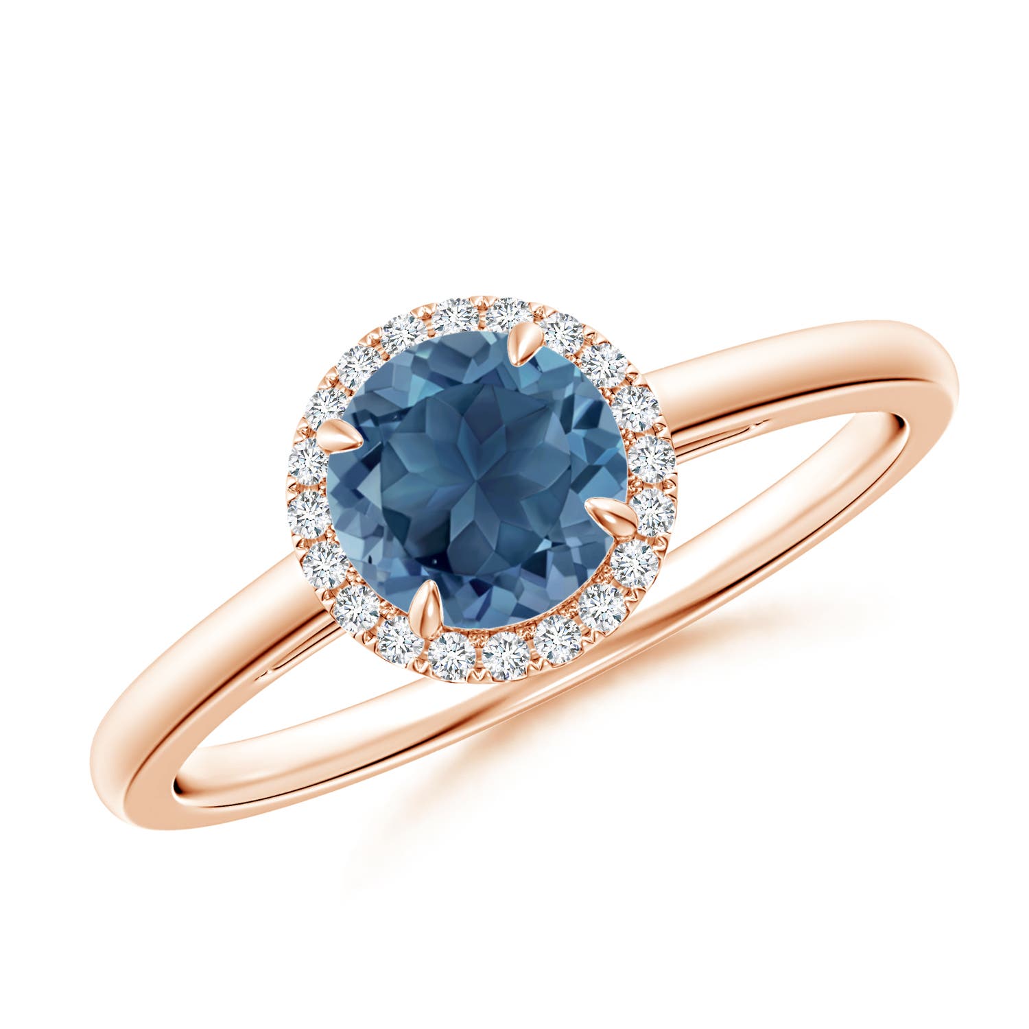 A - London Blue Topaz / 1.05 CT / 14 KT Rose Gold