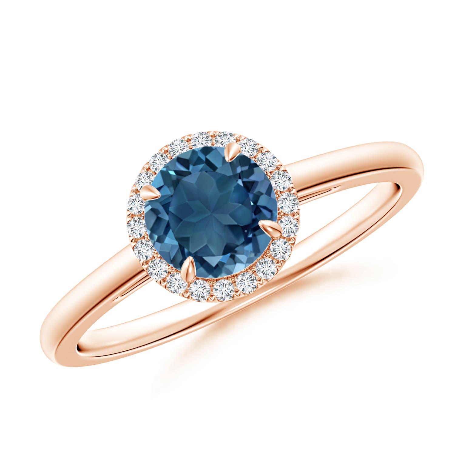 AA - London Blue Topaz / 1.05 CT / 14 KT Rose Gold