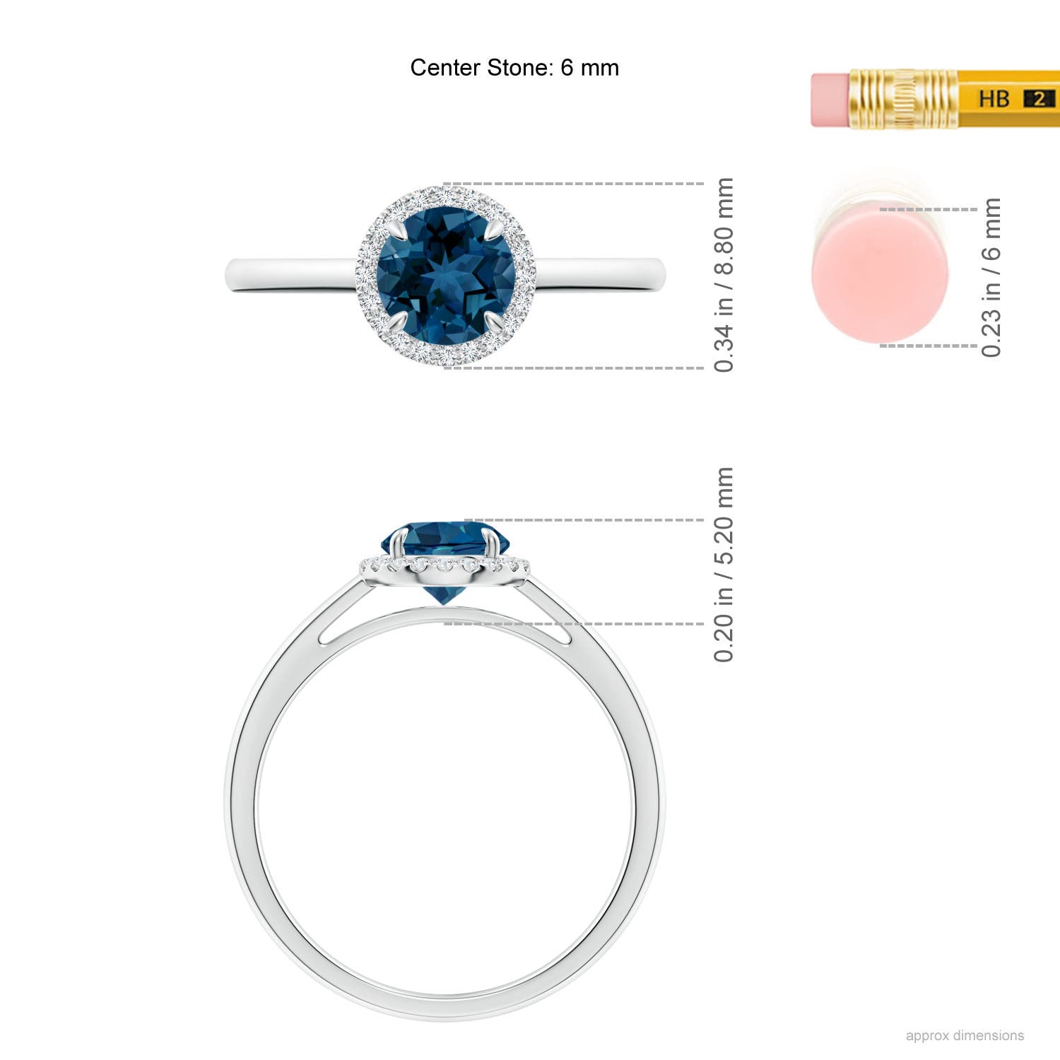 AAA - London Blue Topaz / 1.05 CT / 14 KT White Gold