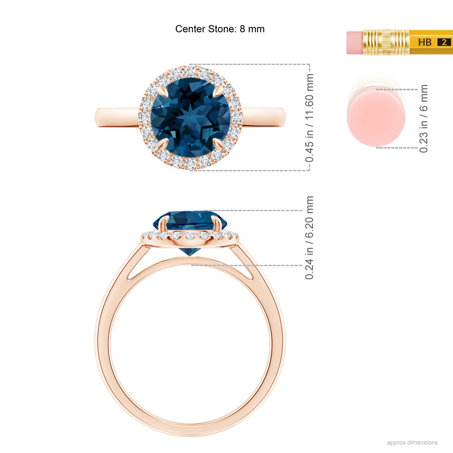 AAA - London Blue Topaz / 2.51 CT / 14 KT Rose Gold