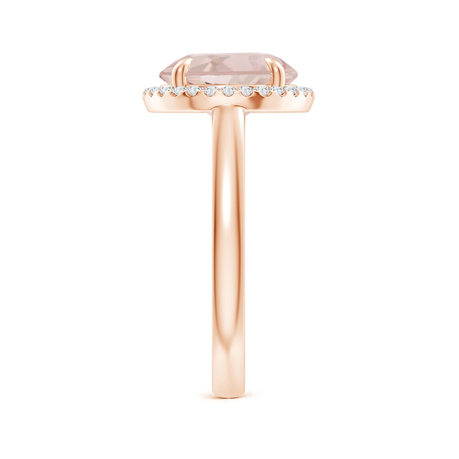 10mm A Round Morganite Cathedral Ring with Diamond Halo in 9K Rose Gold product image