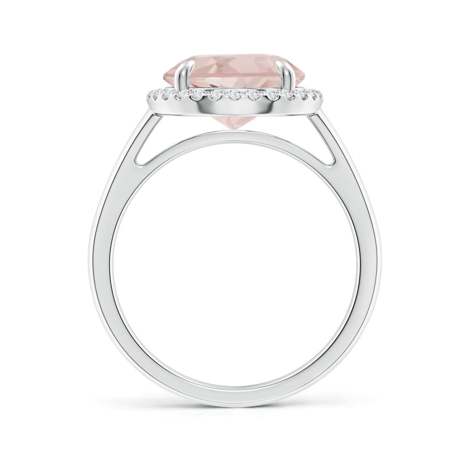 A - Morganite / 3.57 CT / 14 KT White Gold