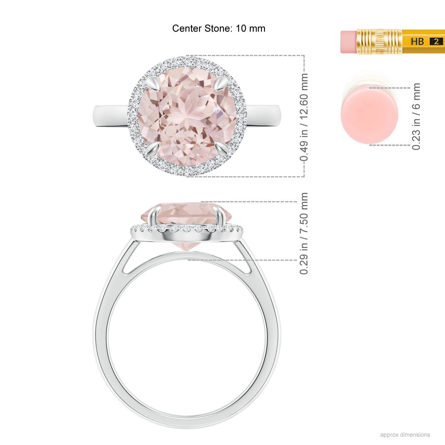 A - Morganite / 3.57 CT / 14 KT White Gold