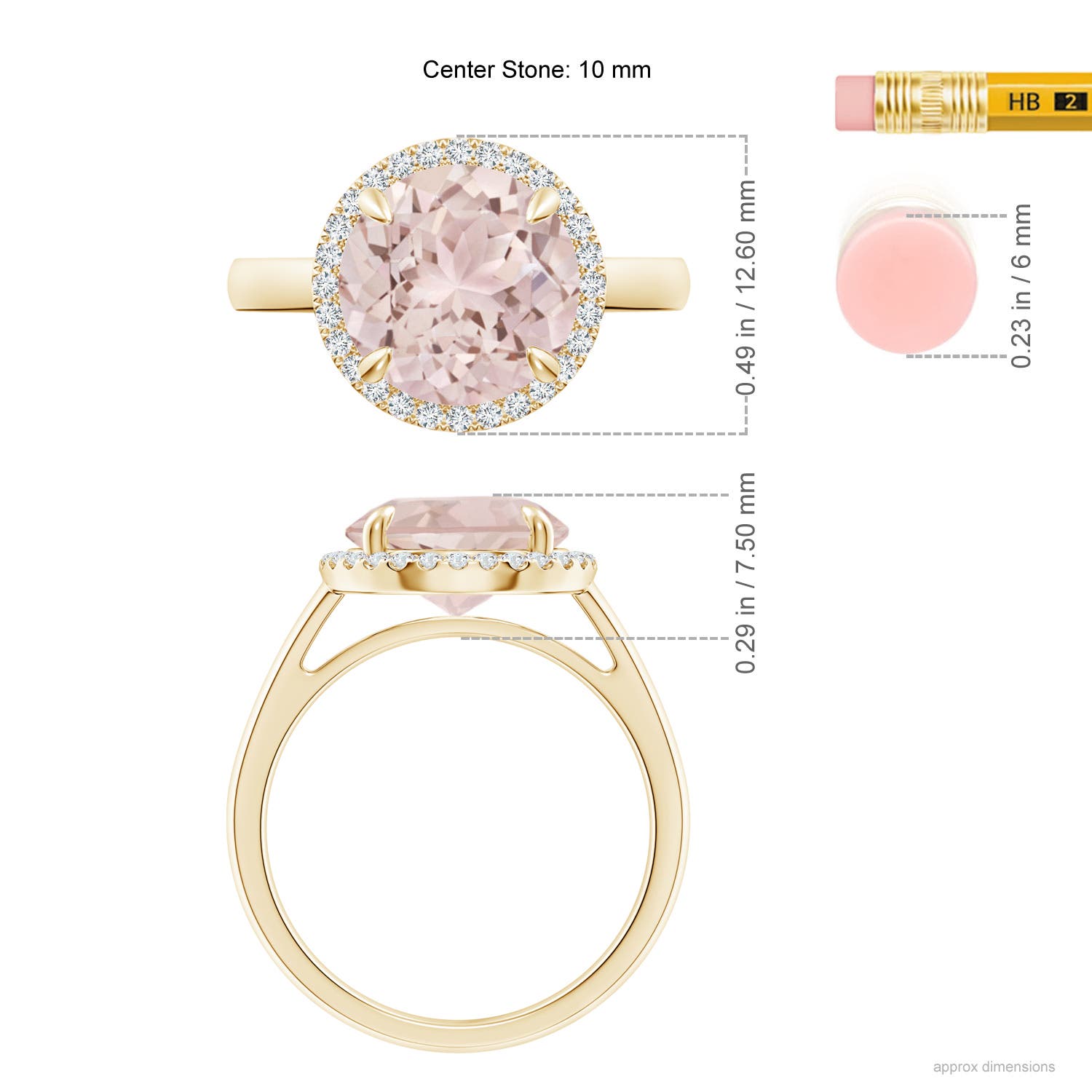 A - Morganite / 3.57 CT / 14 KT Yellow Gold