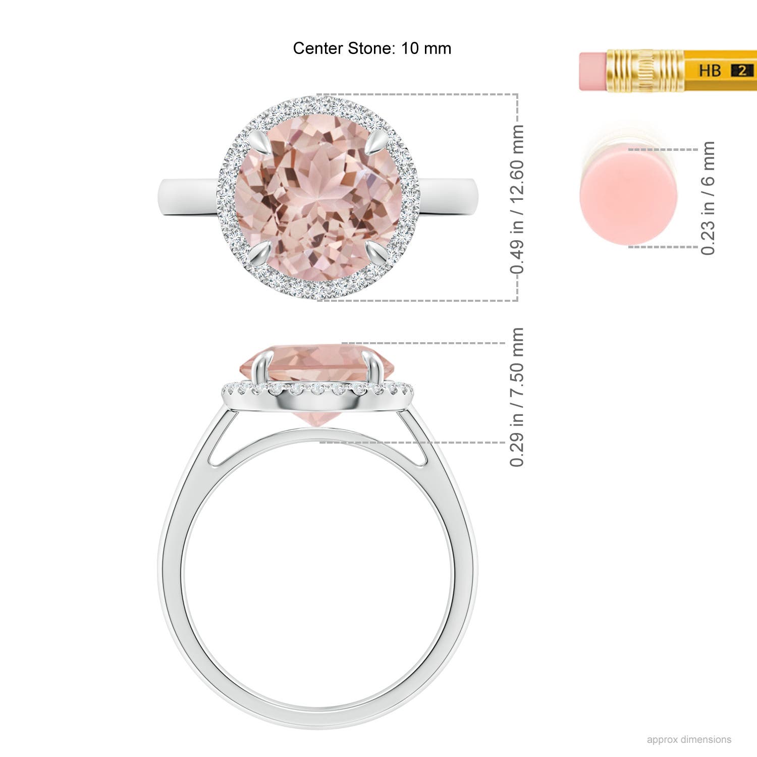 AAA - Morganite / 3.57 CT / 14 KT White Gold