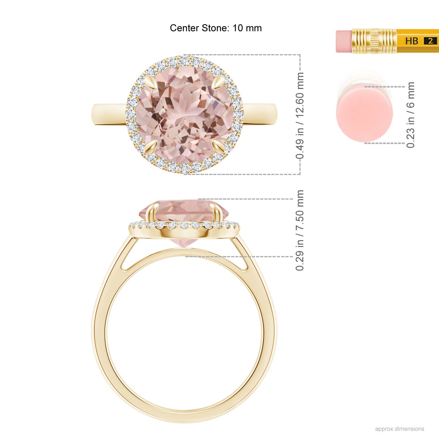 AAA - Morganite / 3.57 CT / 14 KT Yellow Gold