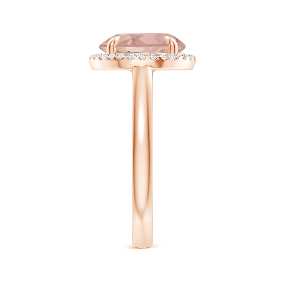 10mm AAAA Round Morganite Cathedral Ring with Diamond Halo in Rose Gold side-2
