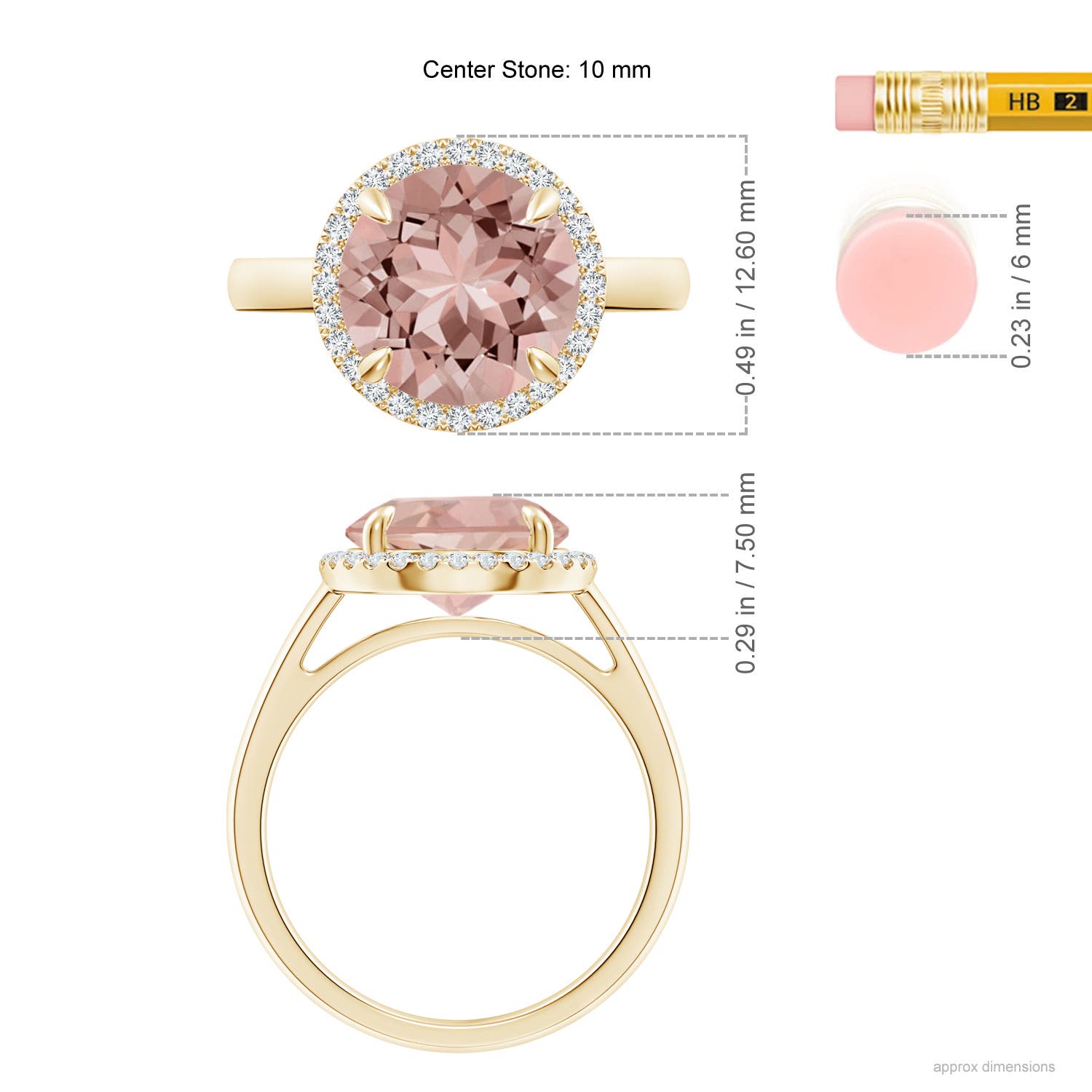 AAAA - Morganite / 3.57 CT / 14 KT Yellow Gold