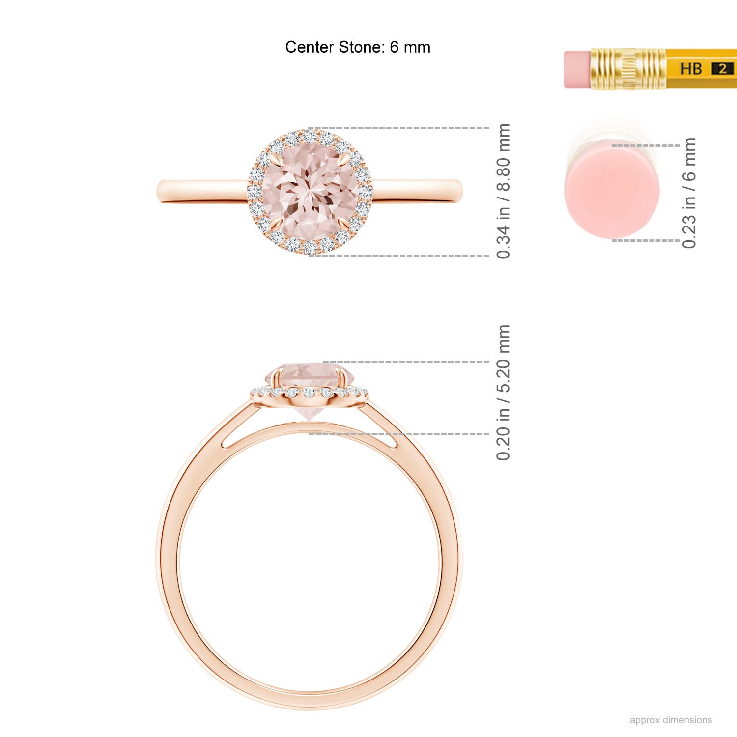 AA - Morganite / 0.8 CT / 14 KT Rose Gold