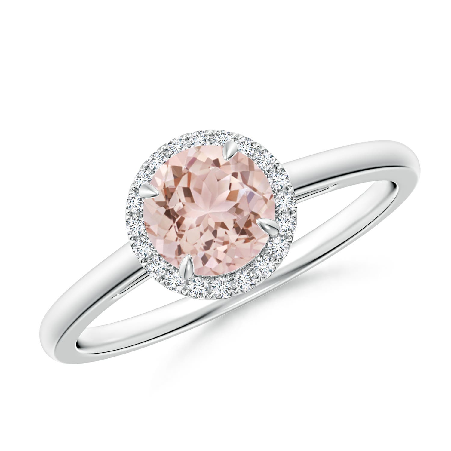 AAA - Morganite / 0.8 CT / 14 KT White Gold