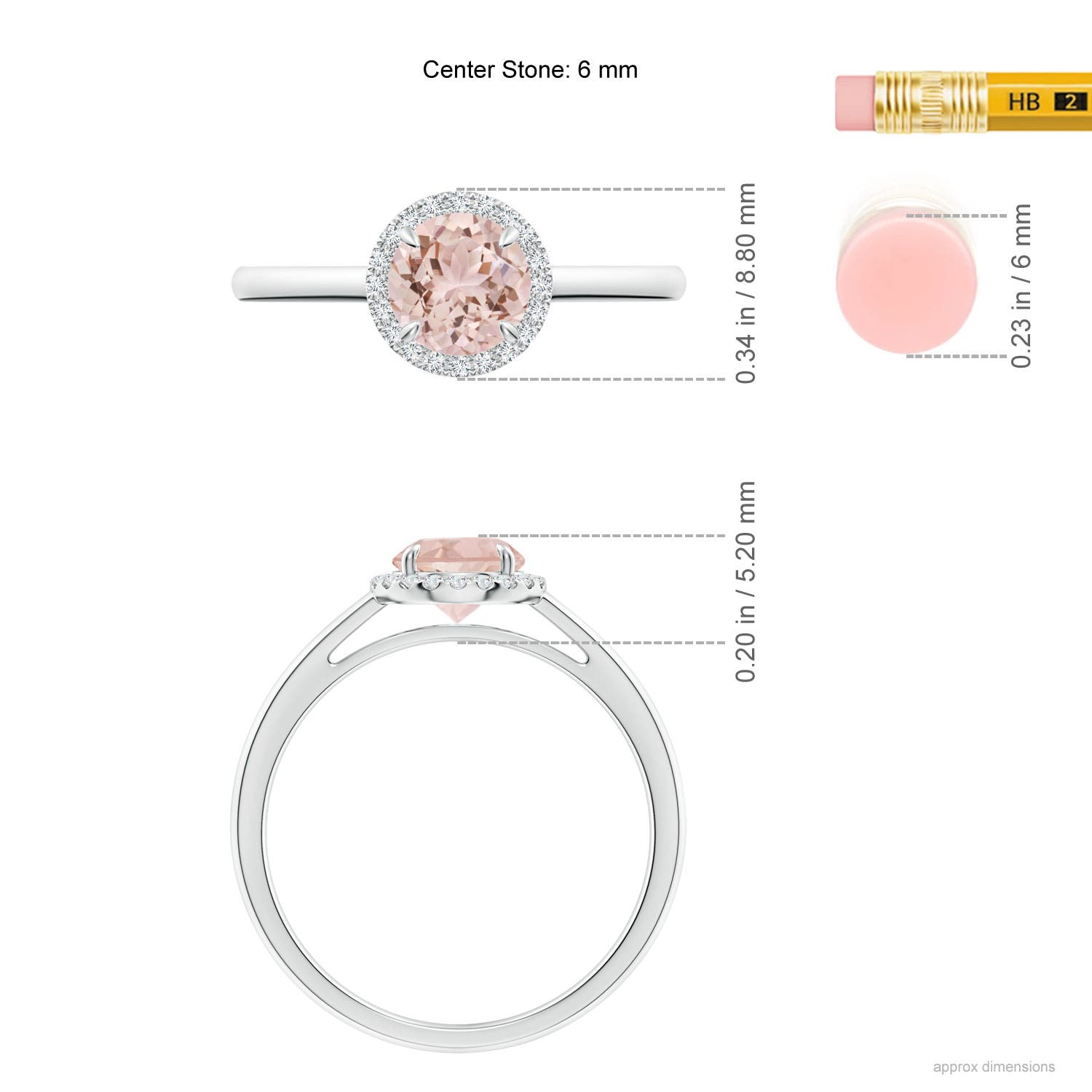 AAA - Morganite / 0.8 CT / 14 KT White Gold